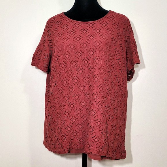 Market & Spruce Tops - Market & Spruce Short Sleeve Brick - 2X